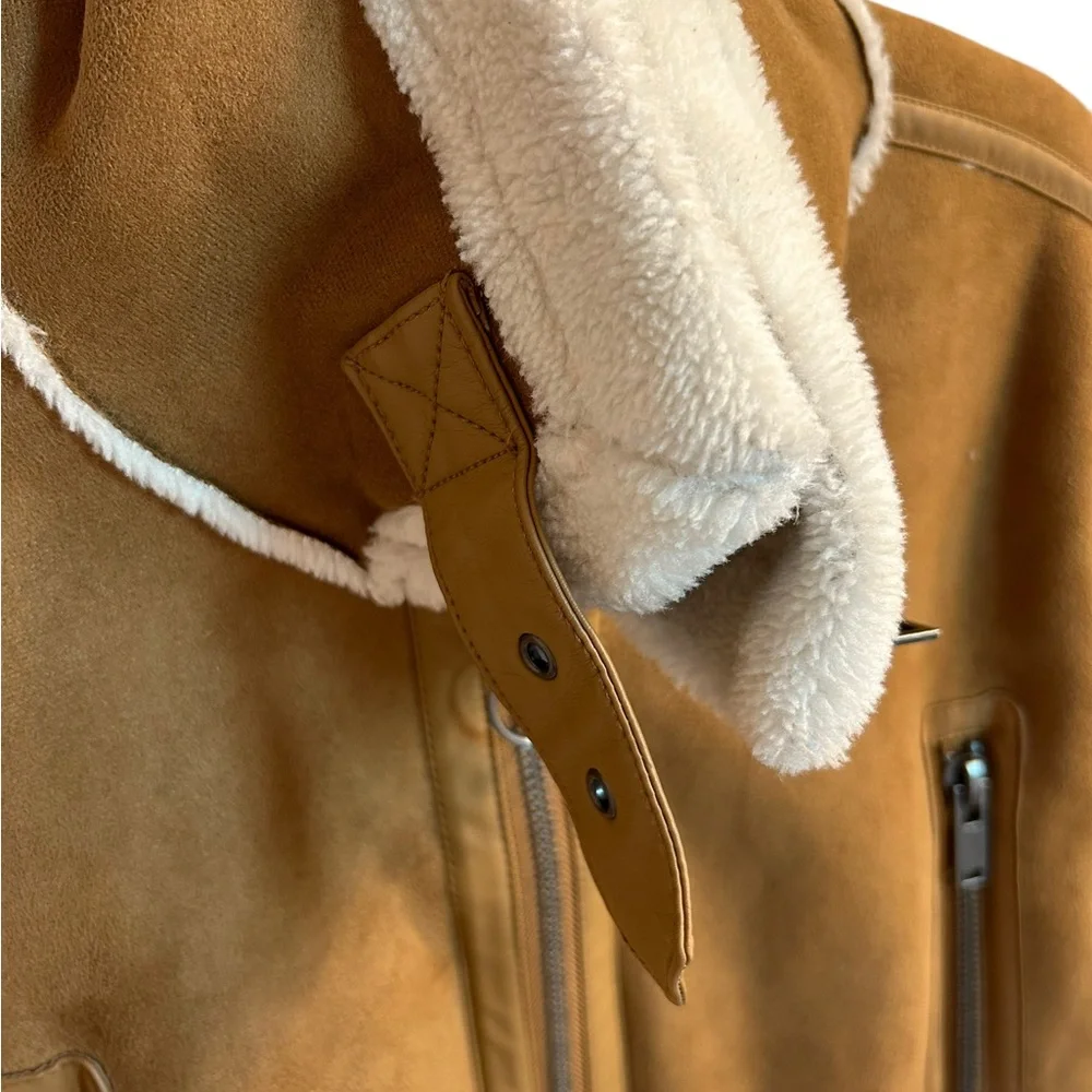 Universal Threads Bomber Faux Suede & Sherpa Moto Jacket. Size Medium. - Picture 8 of 12